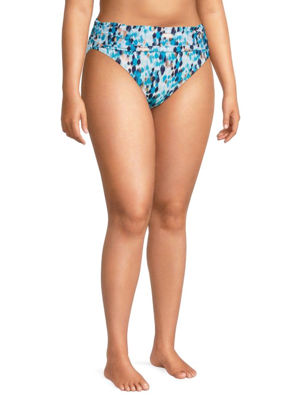 La Blanca Plus Seaglass Abstract Print Bikini Bottom